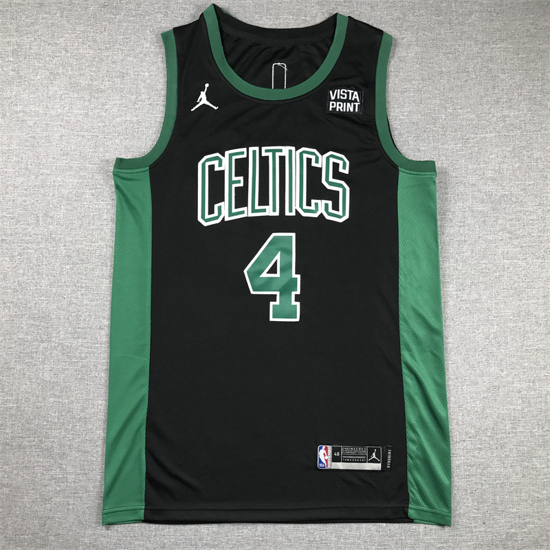 Men Boston Celtics 4 Holiday Black Jordan Brand 2025 NBA Jersey